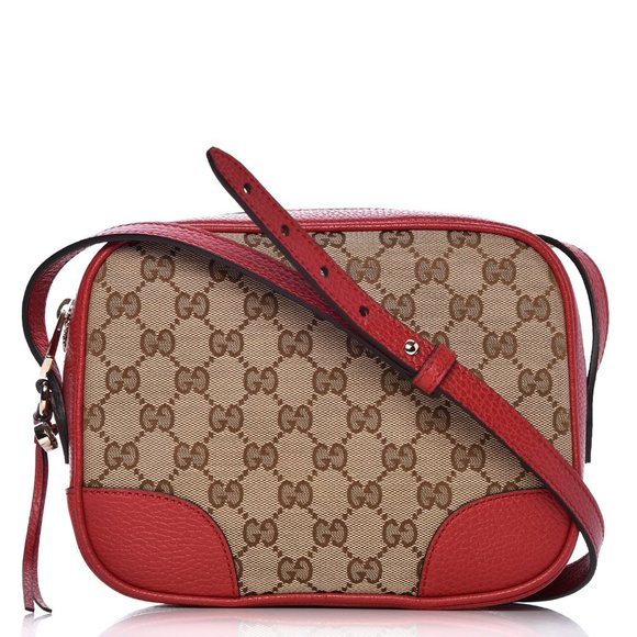 Gucci Handbags - Gucci GG Supreme Bree Camera Crossbody Bag in Red